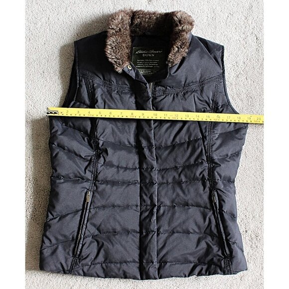 Eddie Bauer - Goose Down Puffer Vest with Faux Fur Collar, Small Oversized - Picture 5 of 8